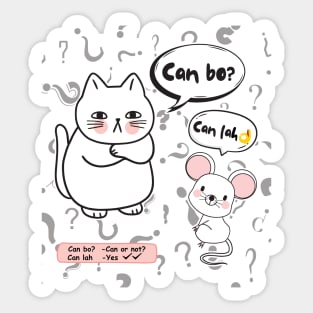 Can Bo Can Lah Singlish - Cat And Rat Conversation Sticker